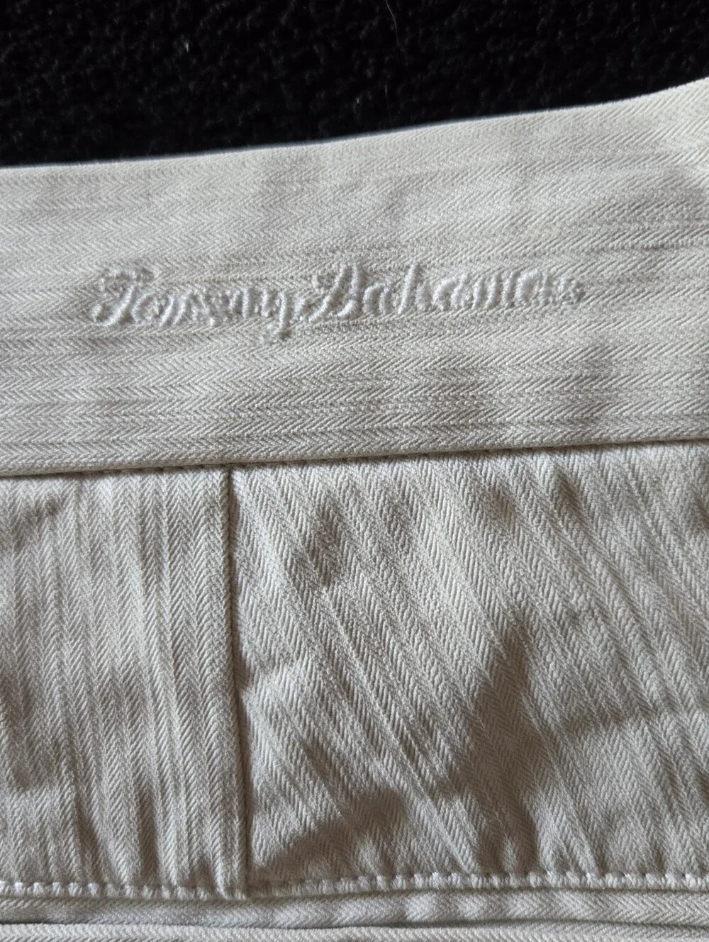 Tommy Bahama Pants Mens 38x28 Beige 80% Silk Blend Straight Leg Pleated Front